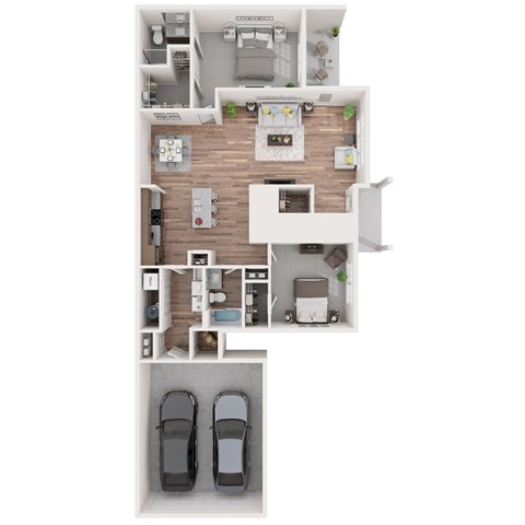Floor plan for 2 beds, 2 baths, 1471 sqft